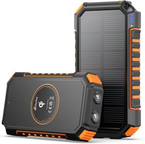 Solar Charger 26800mAh Power Bank – Hiluckey Wireless Portable Charger 3A USB C Fast Charging External Battery Pack for Cell Phone Tablets